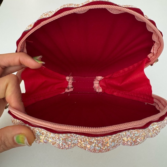 Peach Pink Sparkling Shell Clutch - Picture 3 of 3